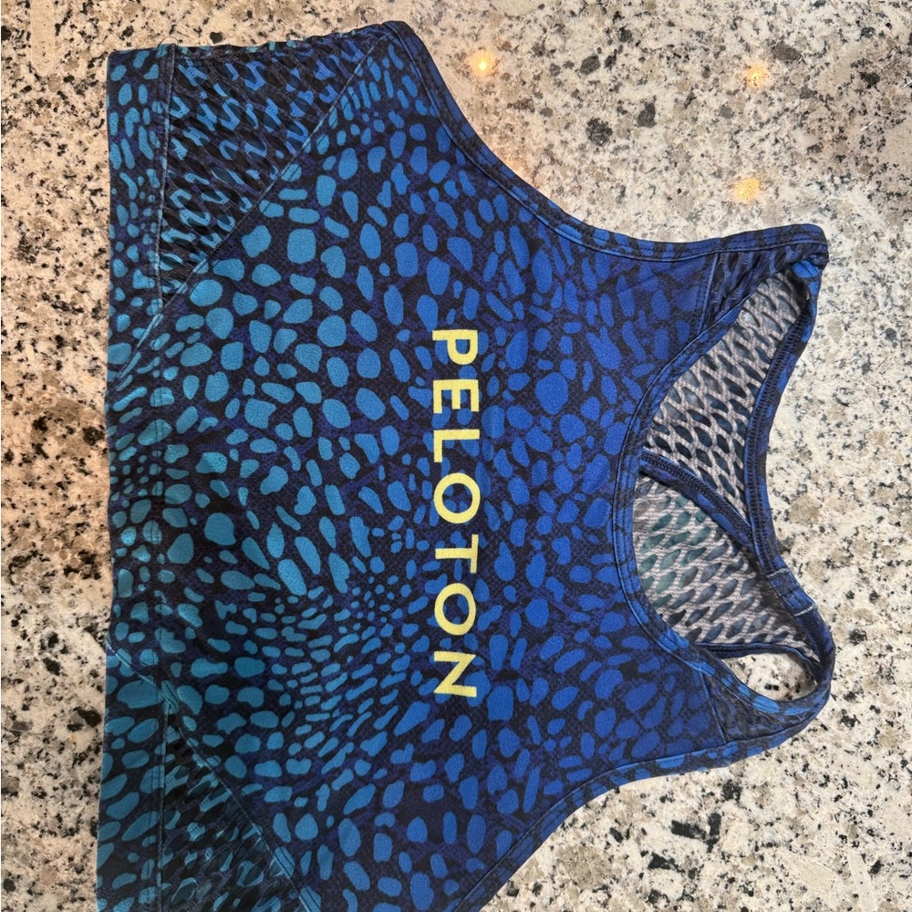 Peloton Women's Blue and Teal Sports Bra Large